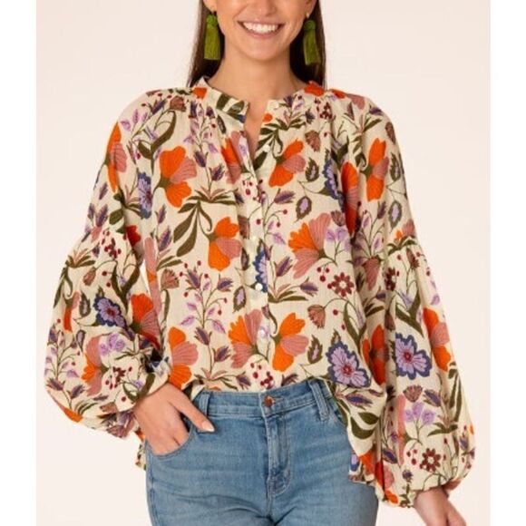 Olivia James the Label Emory Floral Long Sleeve Blouse Sz. XS - Picture 1 of 7